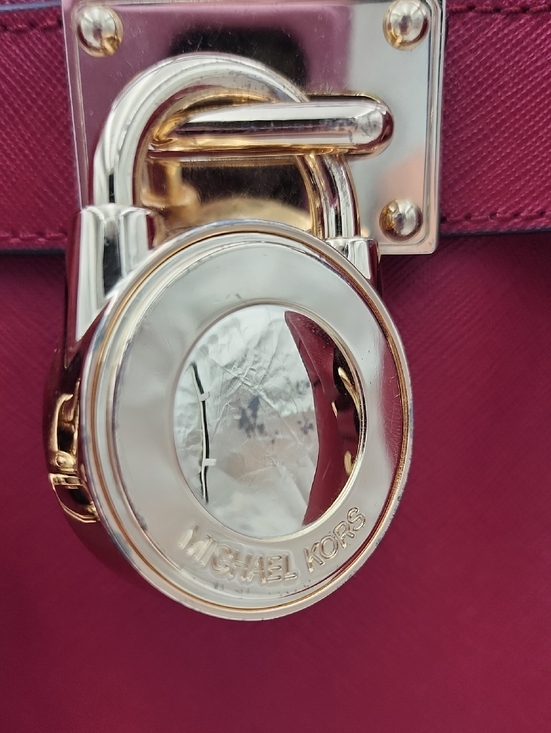 Michael Kors Dark Red Saffiano Leather Satchel - Picture 4 of 15